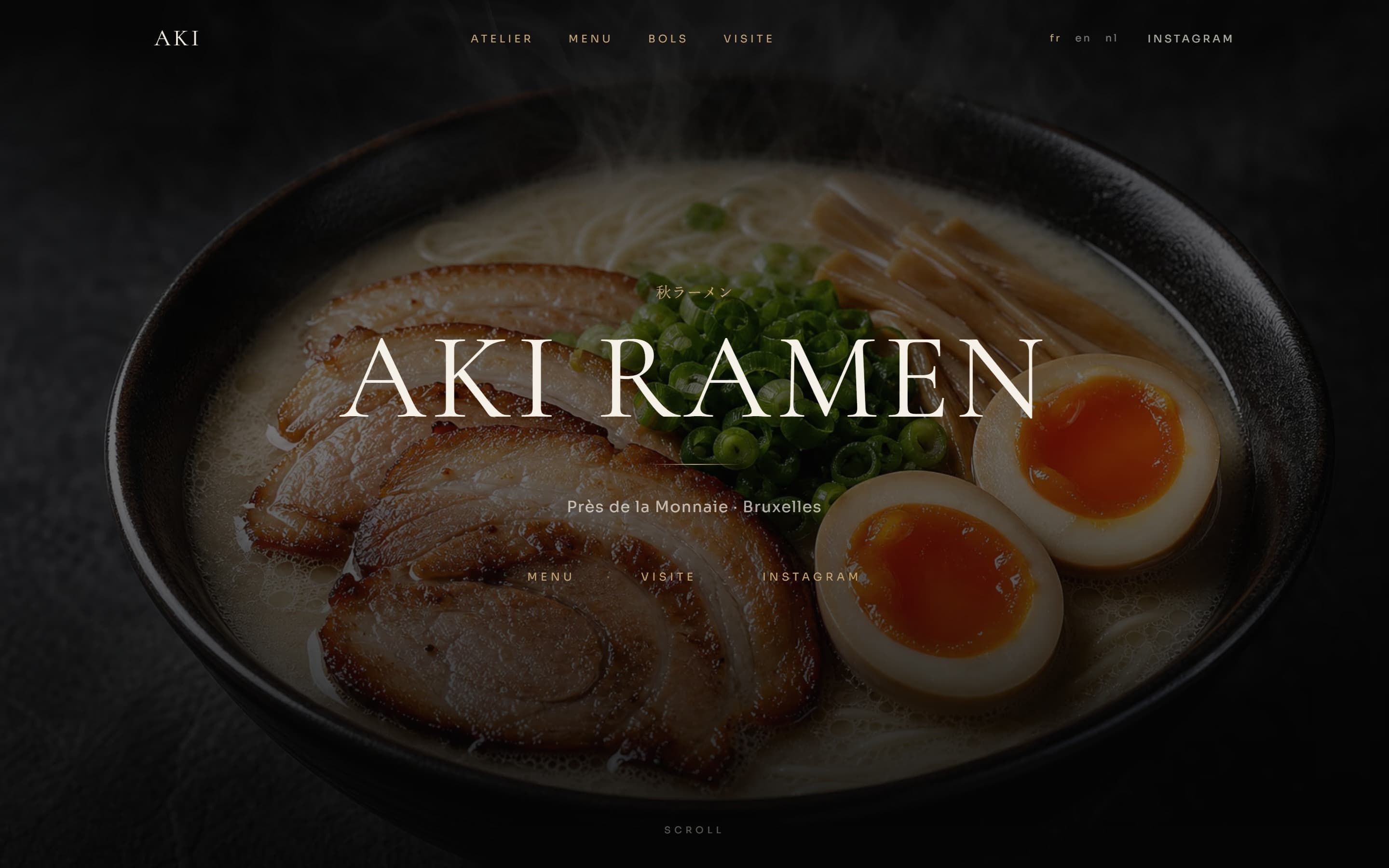 Site web restaurant à Bruxelles-Centre — Aki Ramen