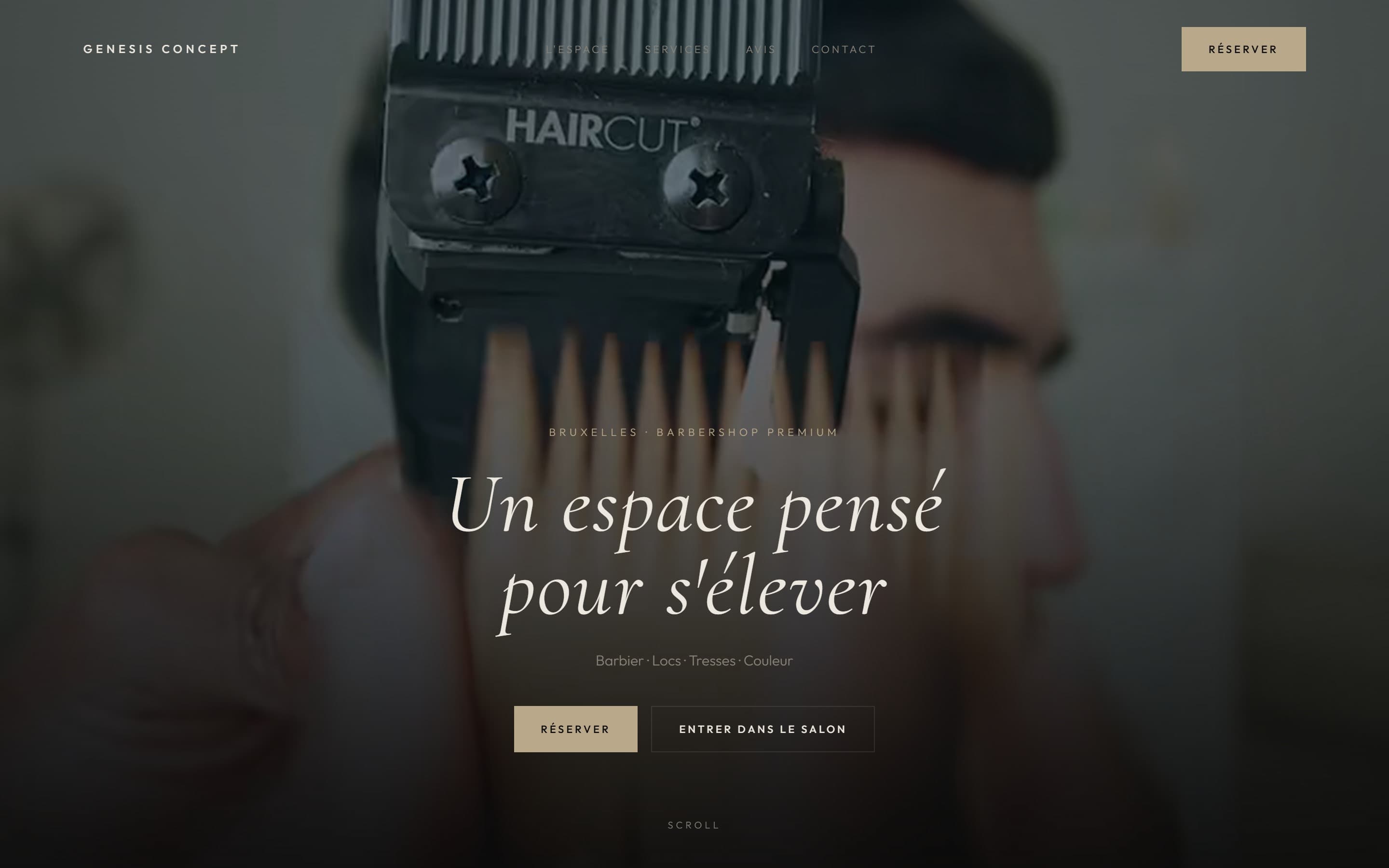Site web coiffeur à Bruxelles-Centre — Genesis Concept