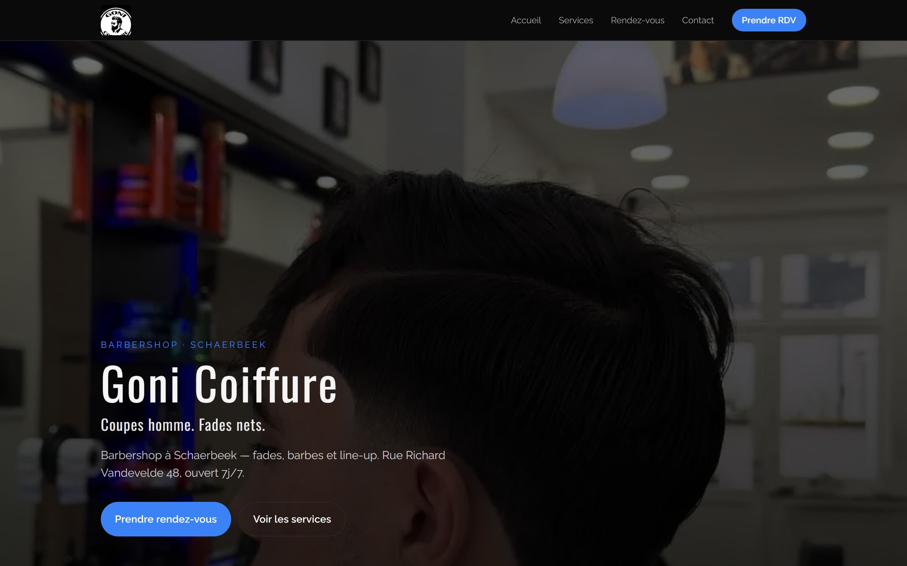 Site web coiffeur à Schaerbeek — Goni Coiffure