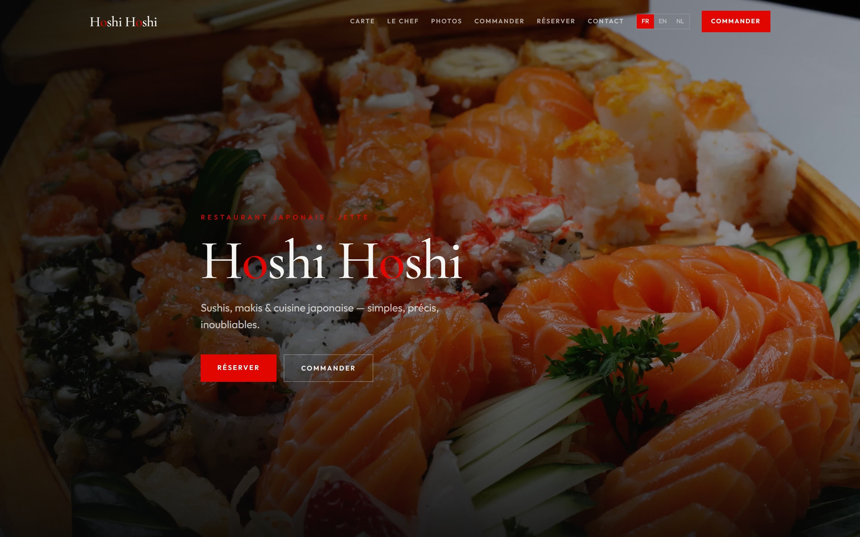 Site web restaurant à Jette — Hoshi Hoshi