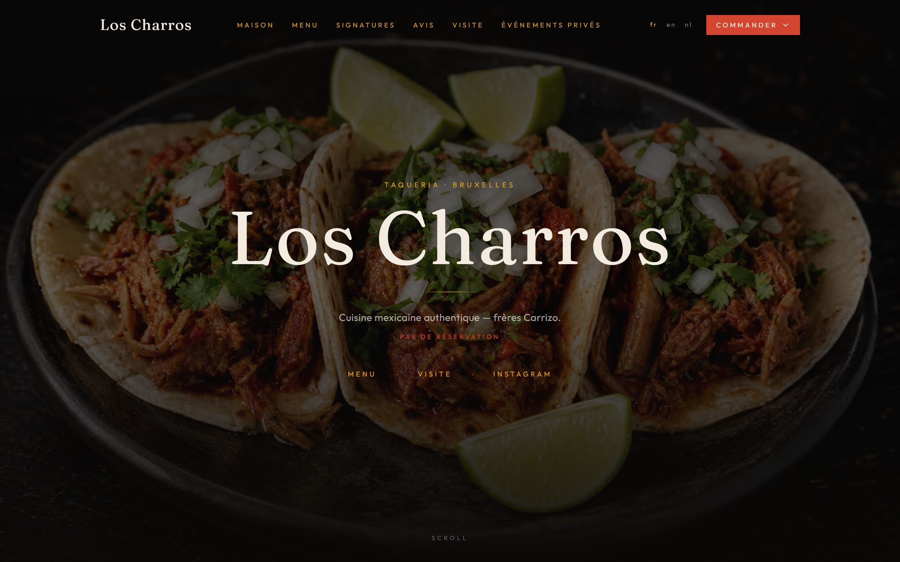Site web restaurant à Bruxelles — Los Charros